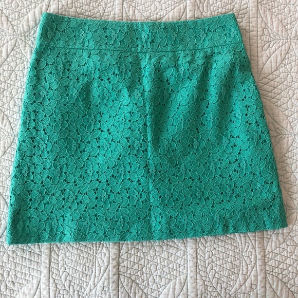 LOFT Skirts Loft Teal Eyelet Mini Skirt Poshmark